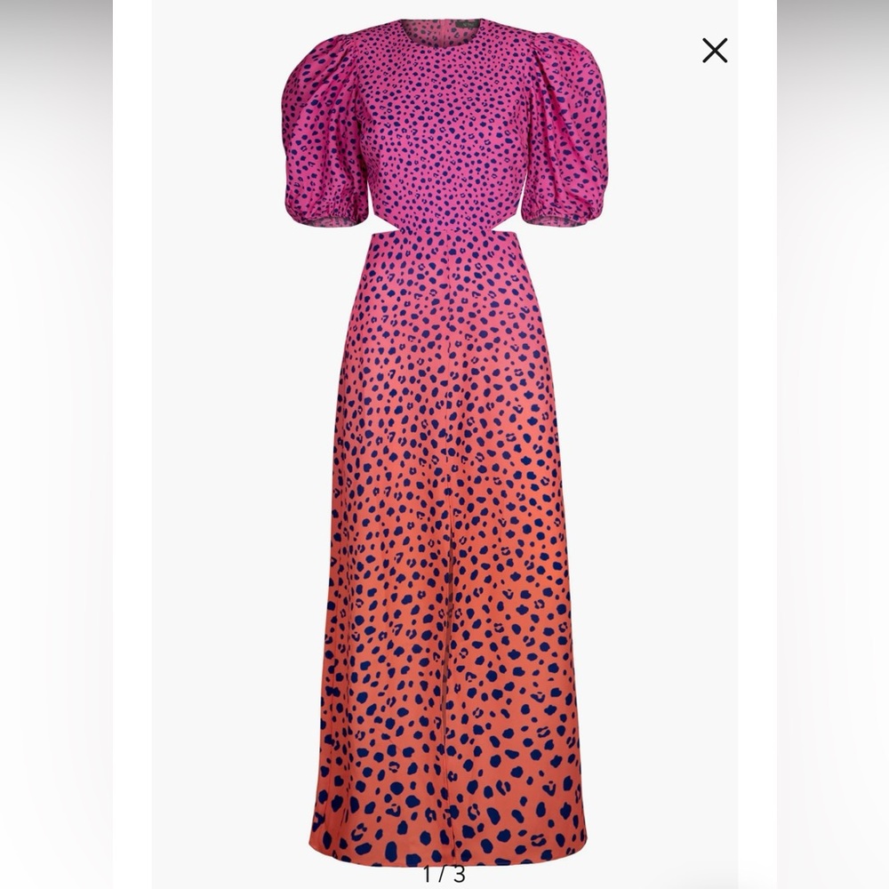 AFRM ombré Leopard midi cutout dress size medium